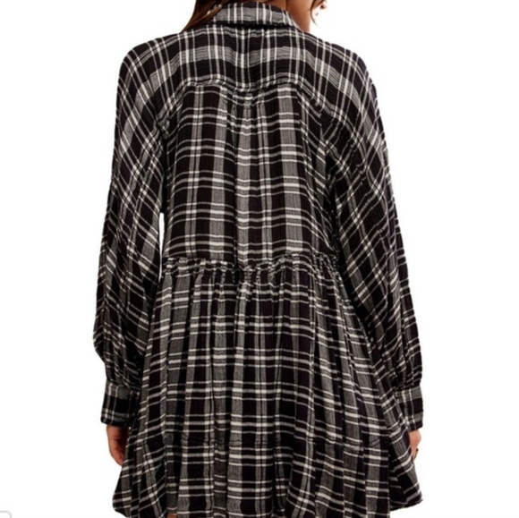 NWT Free People Hoffman Mini Dress Oversized black combo - Picture 6 of 13